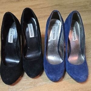 Steve Madden Black and Blue Women's Heels